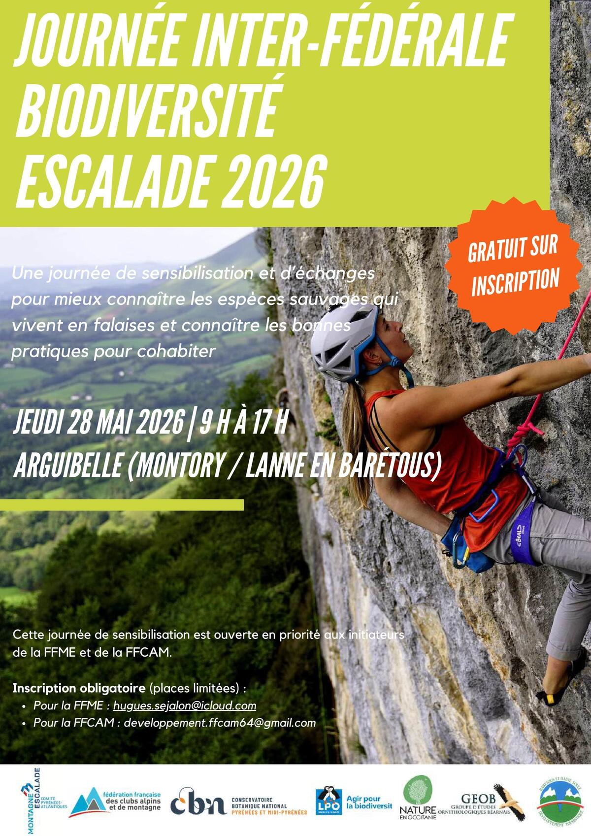 Journée Interfédérale Biodiversité Escalade